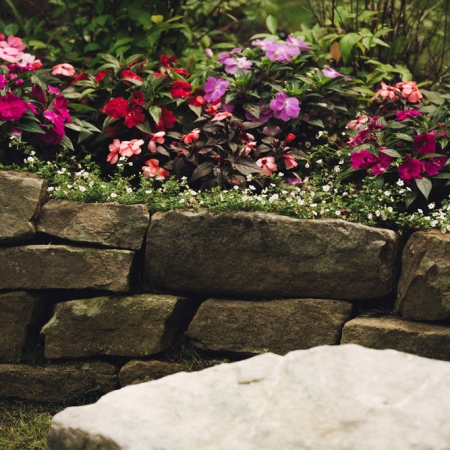 Greenscapes - Stone Wall w/ Flowers